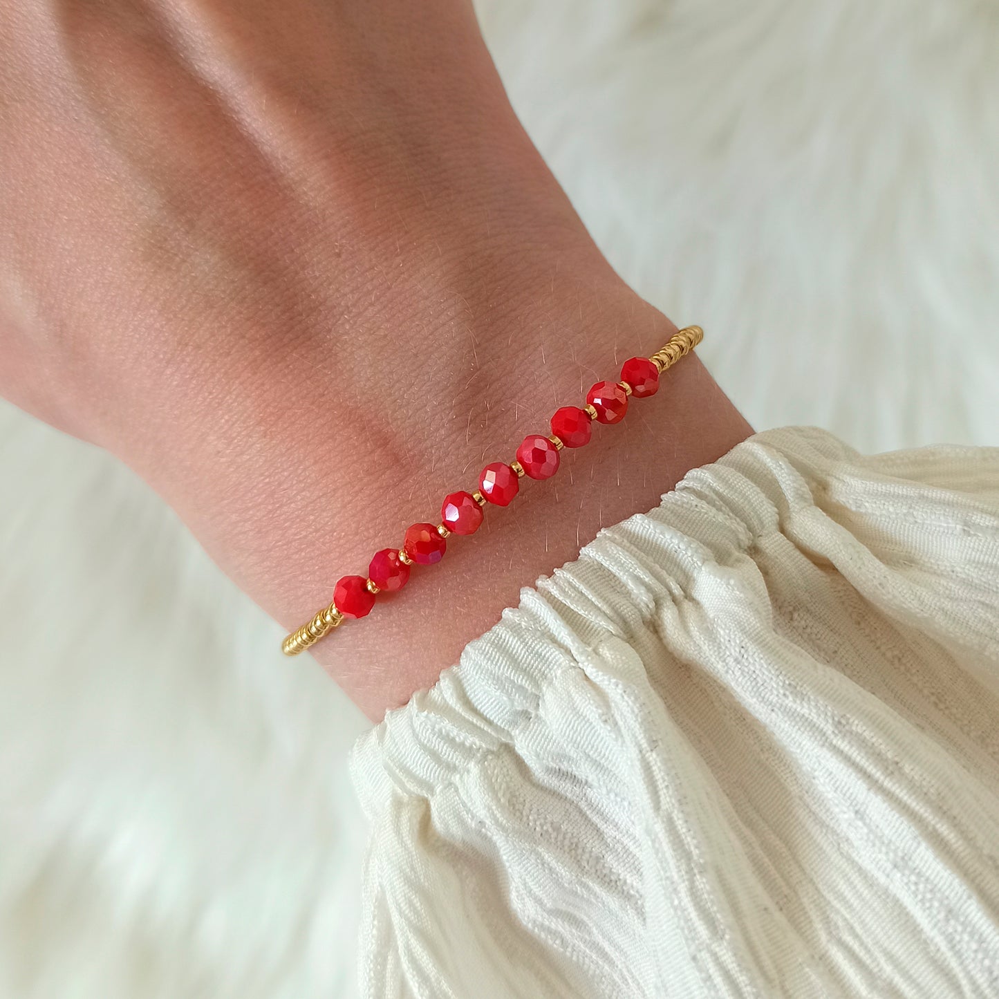 Bracelets with shine beads - color of your choice