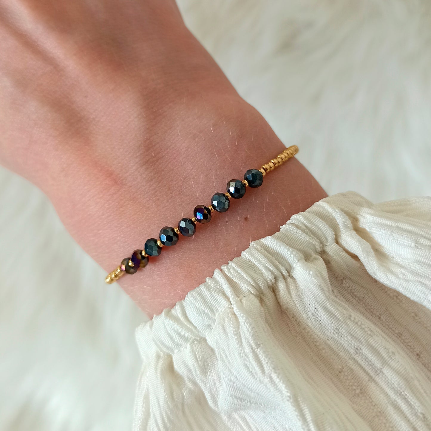 Bracelets with shine beads - color of your choice