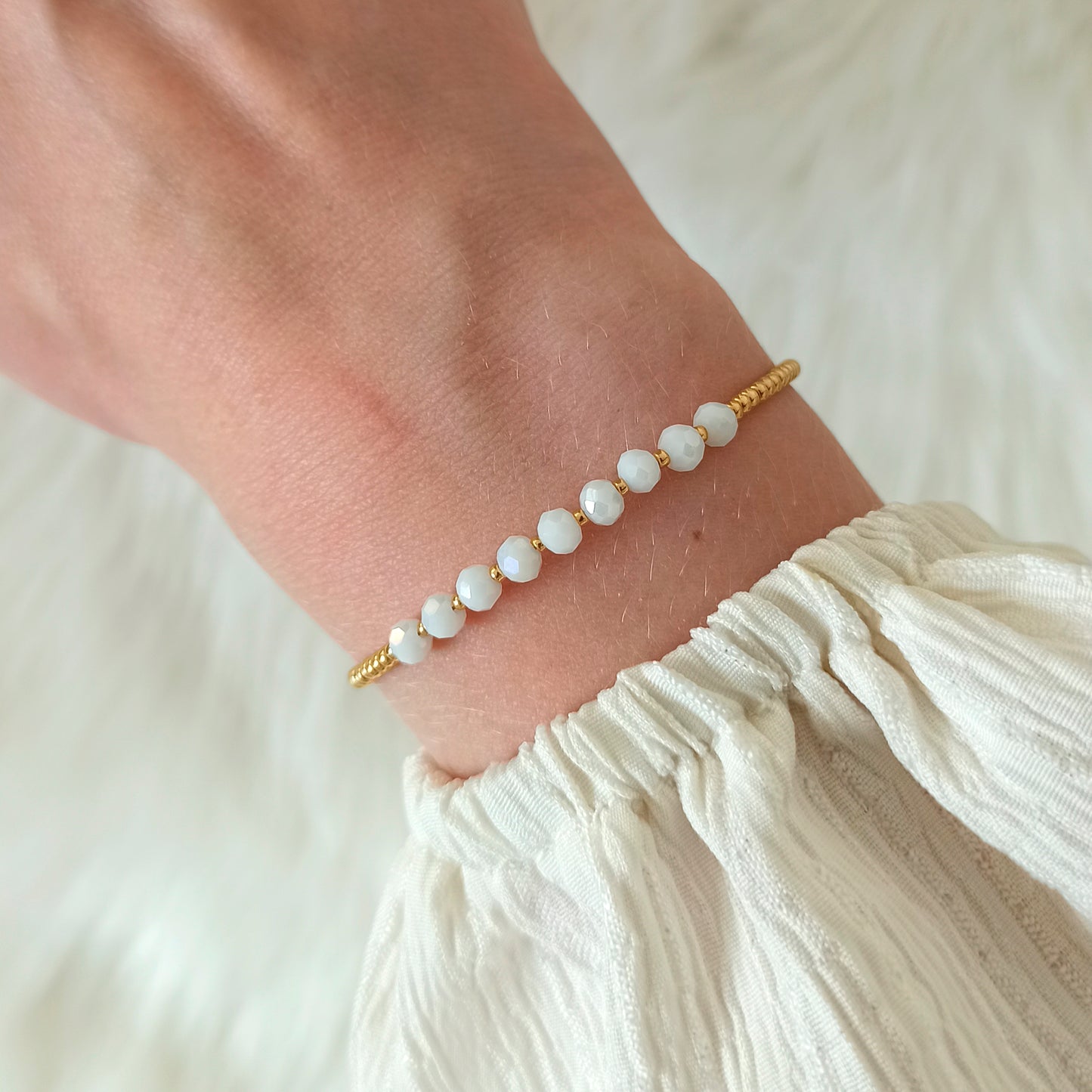Bracelets with shine beads - color of your choice