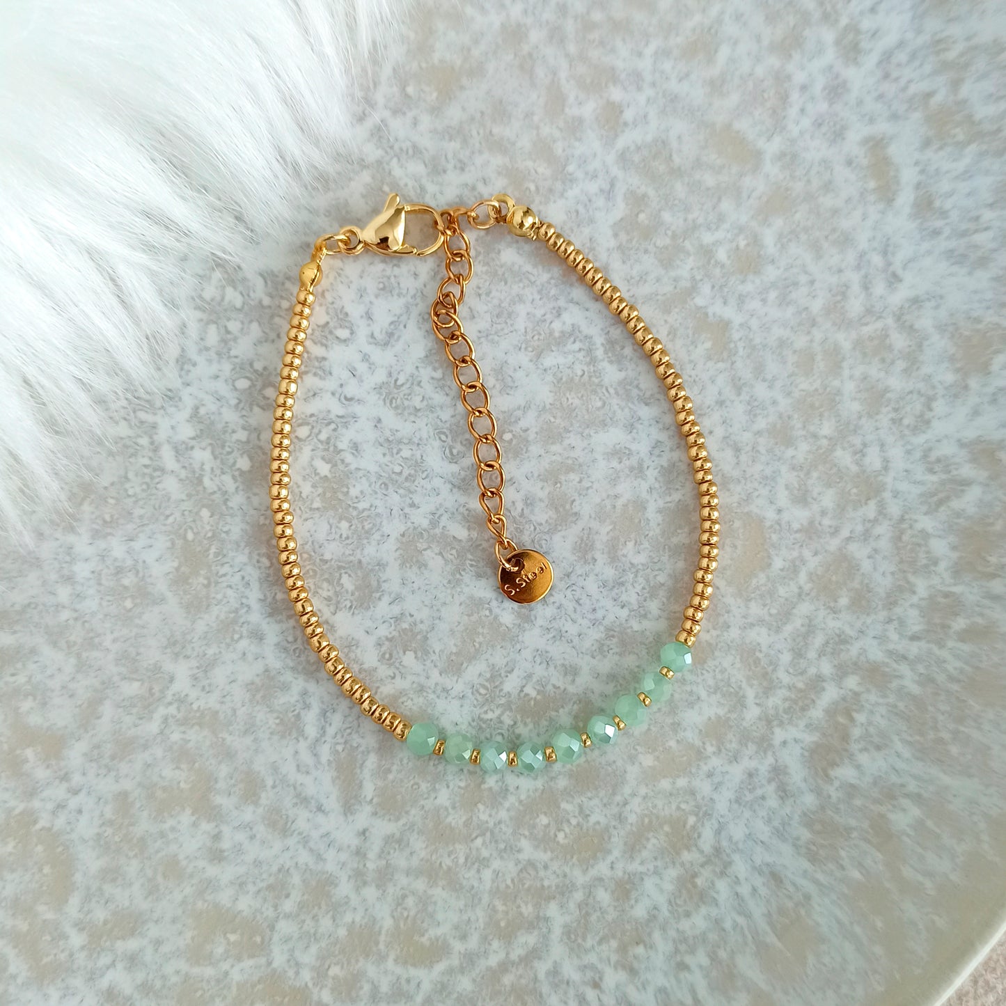 Bracelets with shine beads - color of your choice