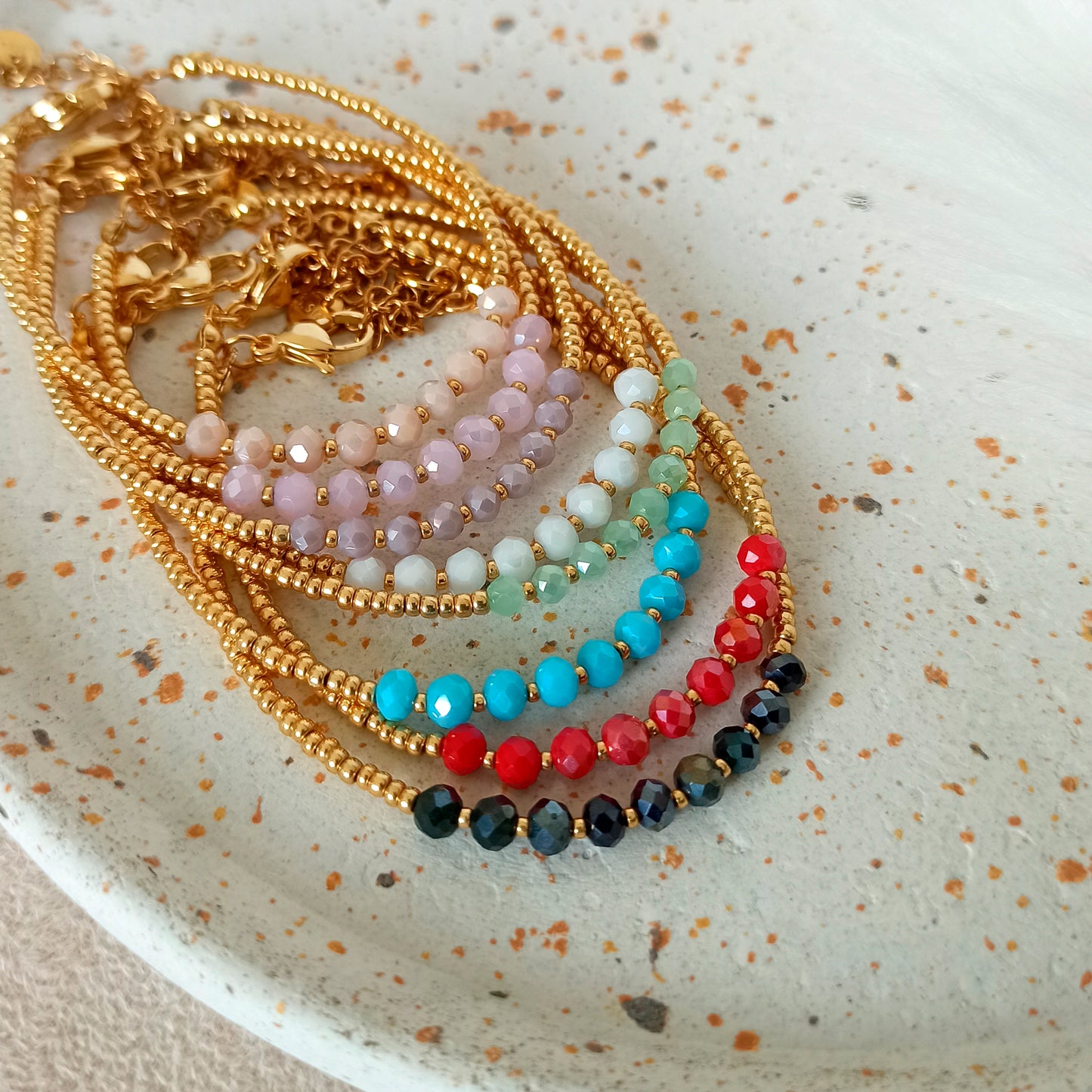 Bracelets with shine beads - color of your choice