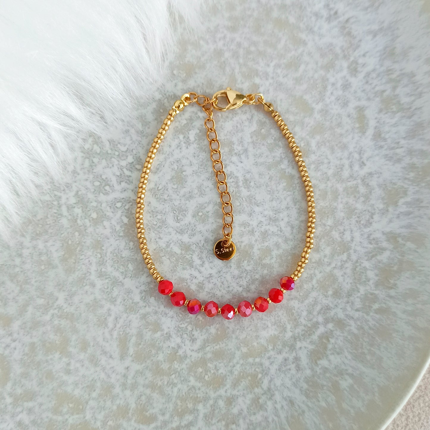 Bracelets with shine beads - color of your choice