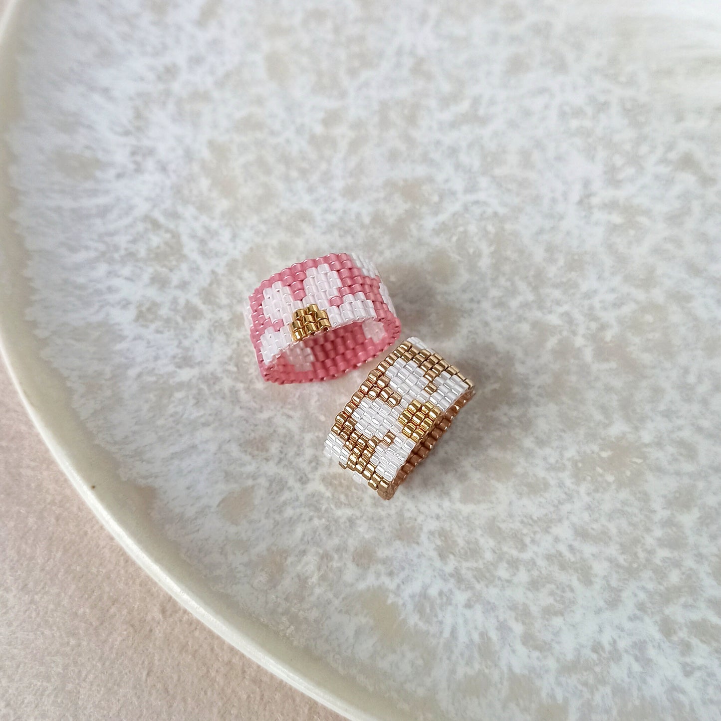 Handmade Floral Beaded Ring | Miyuki Delica Ring – Color Choice Available