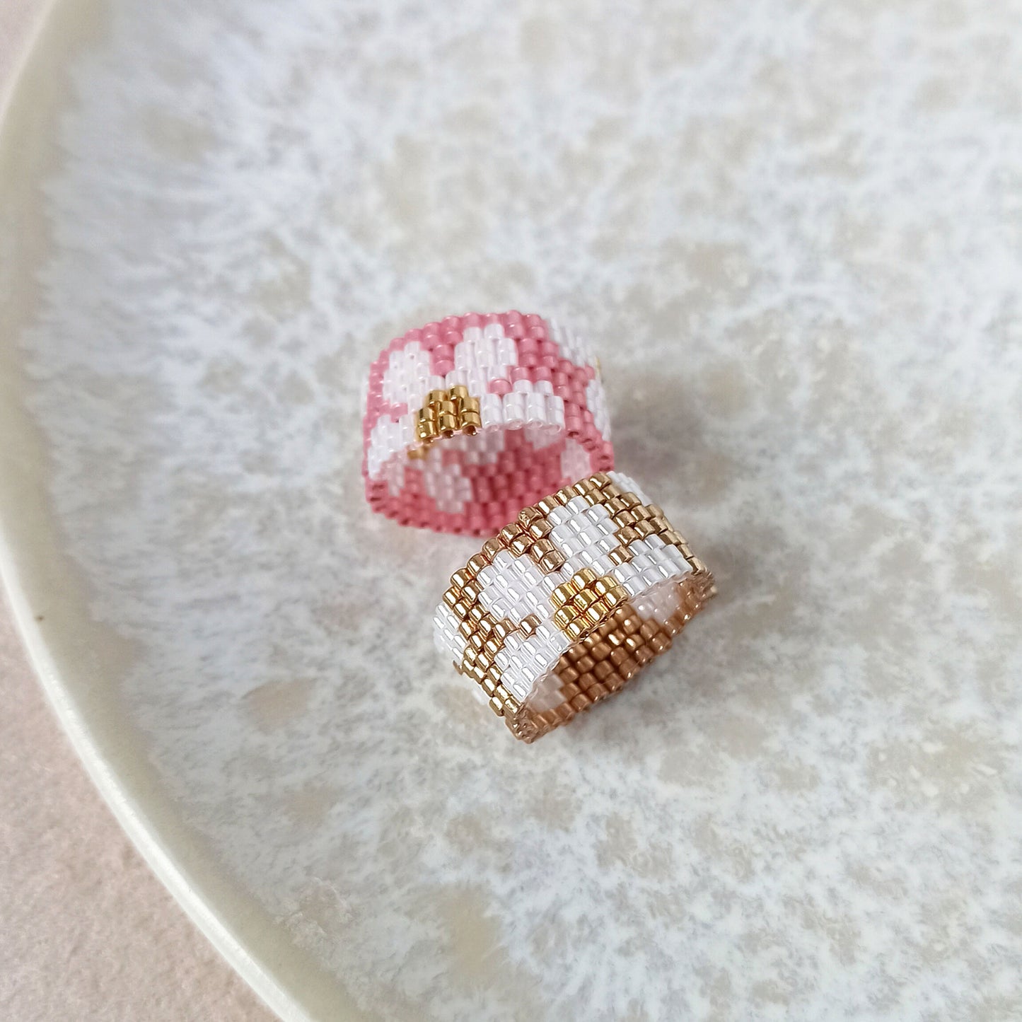 Handmade Floral Beaded Ring | Miyuki Delica Ring – Color Choice Available